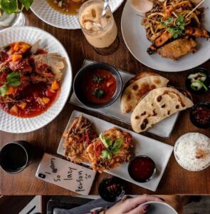 Rows of Asian Typical Menus at Two Fat Monks Denpasar